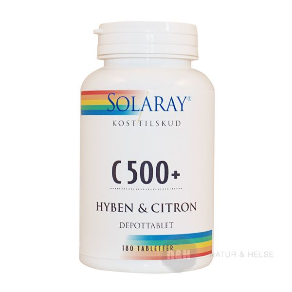 C-500 med Hyben og Citron Solaray 180 stk.